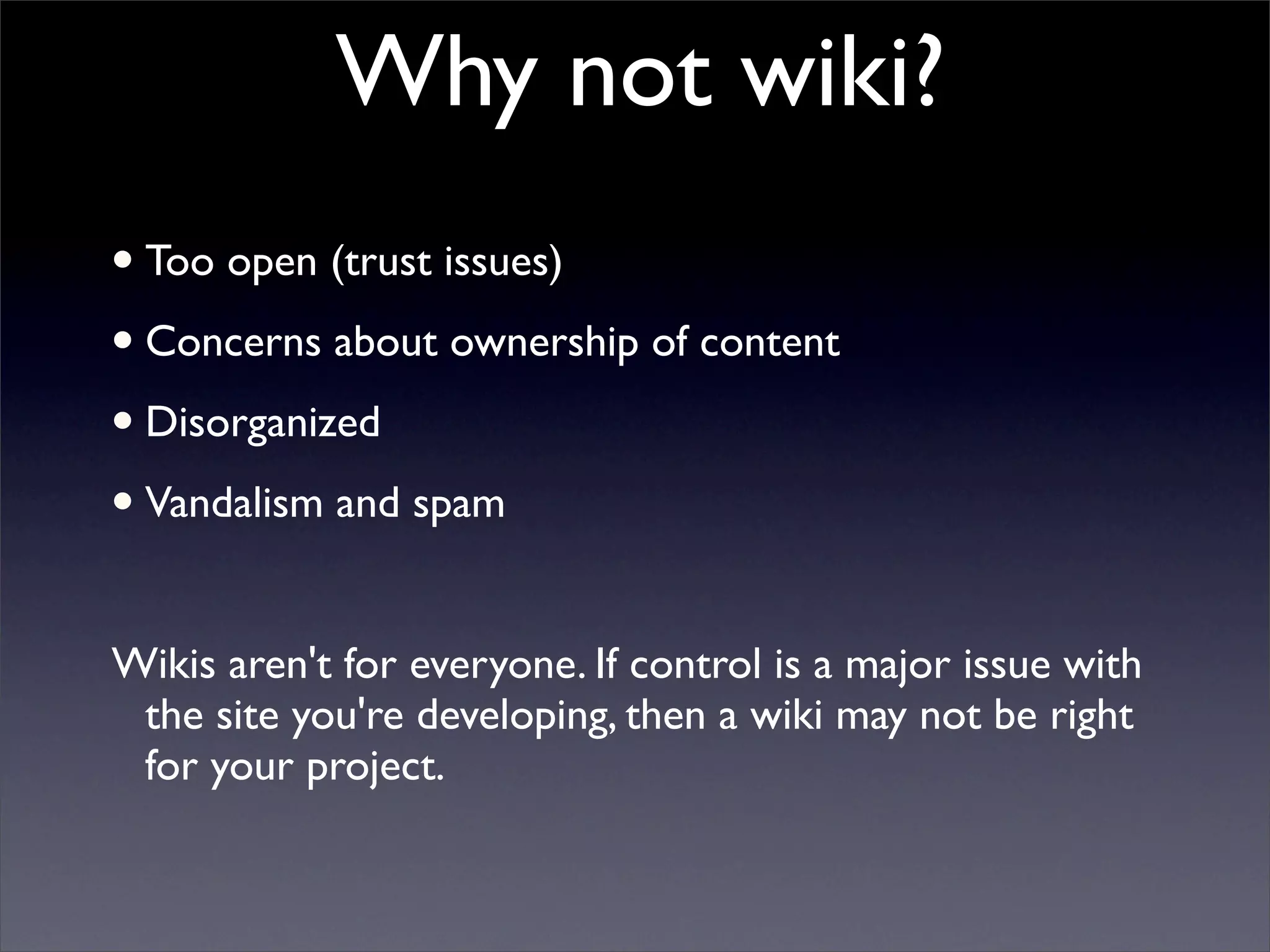 Building Collaborative Applications with Wikis