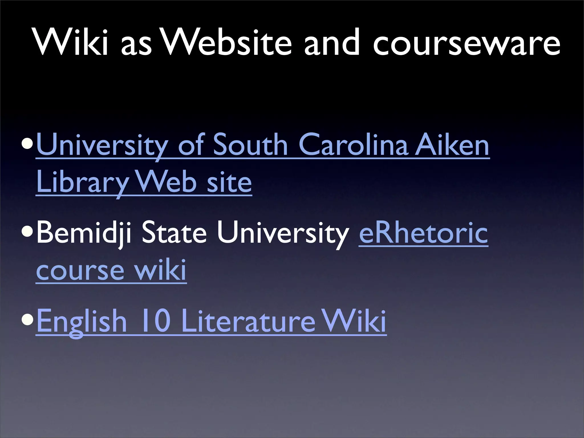 Building Collaborative Applications with Wikis