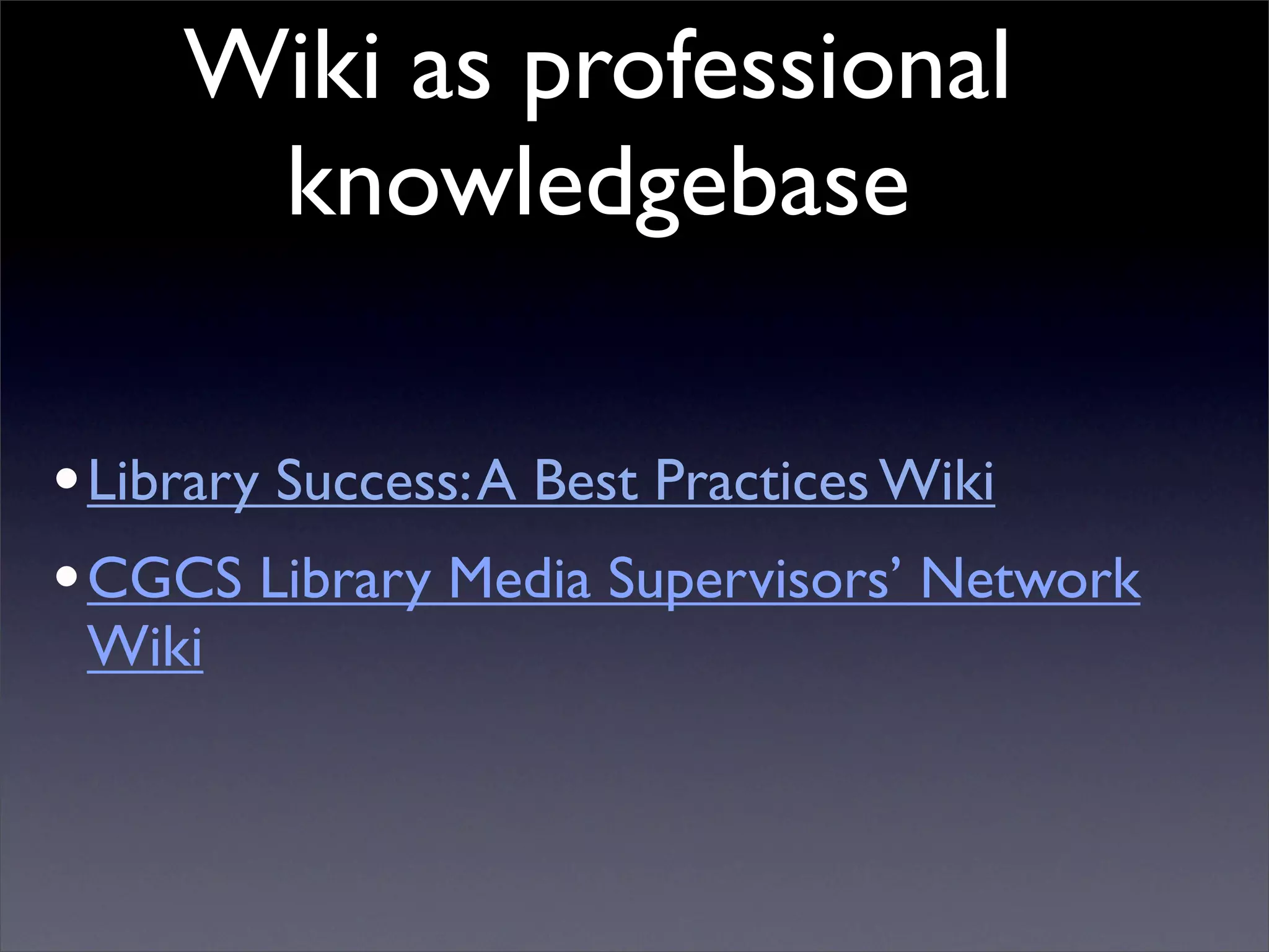 Building Collaborative Applications with Wikis
