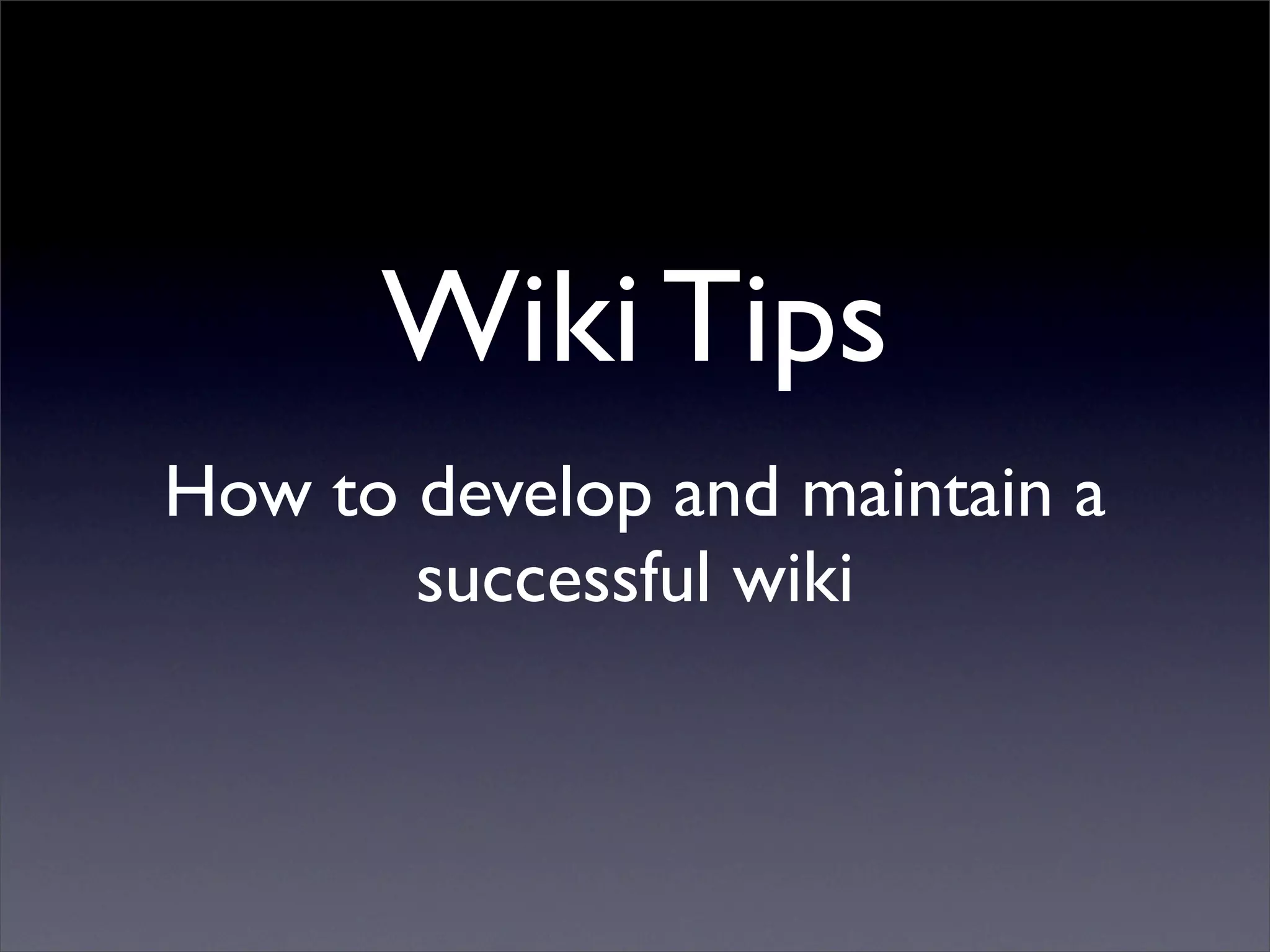 Building Collaborative Applications with Wikis