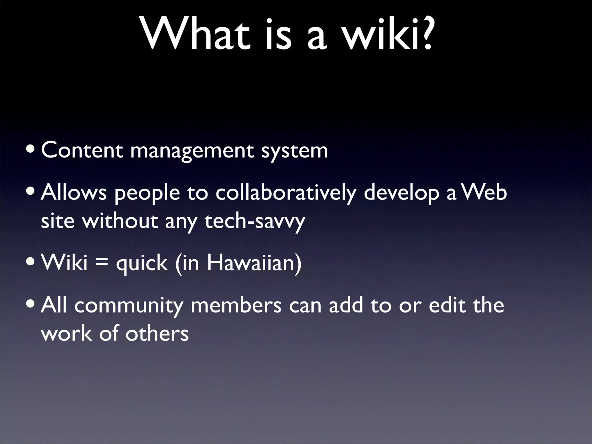 Building Collaborative Applications with Wikis