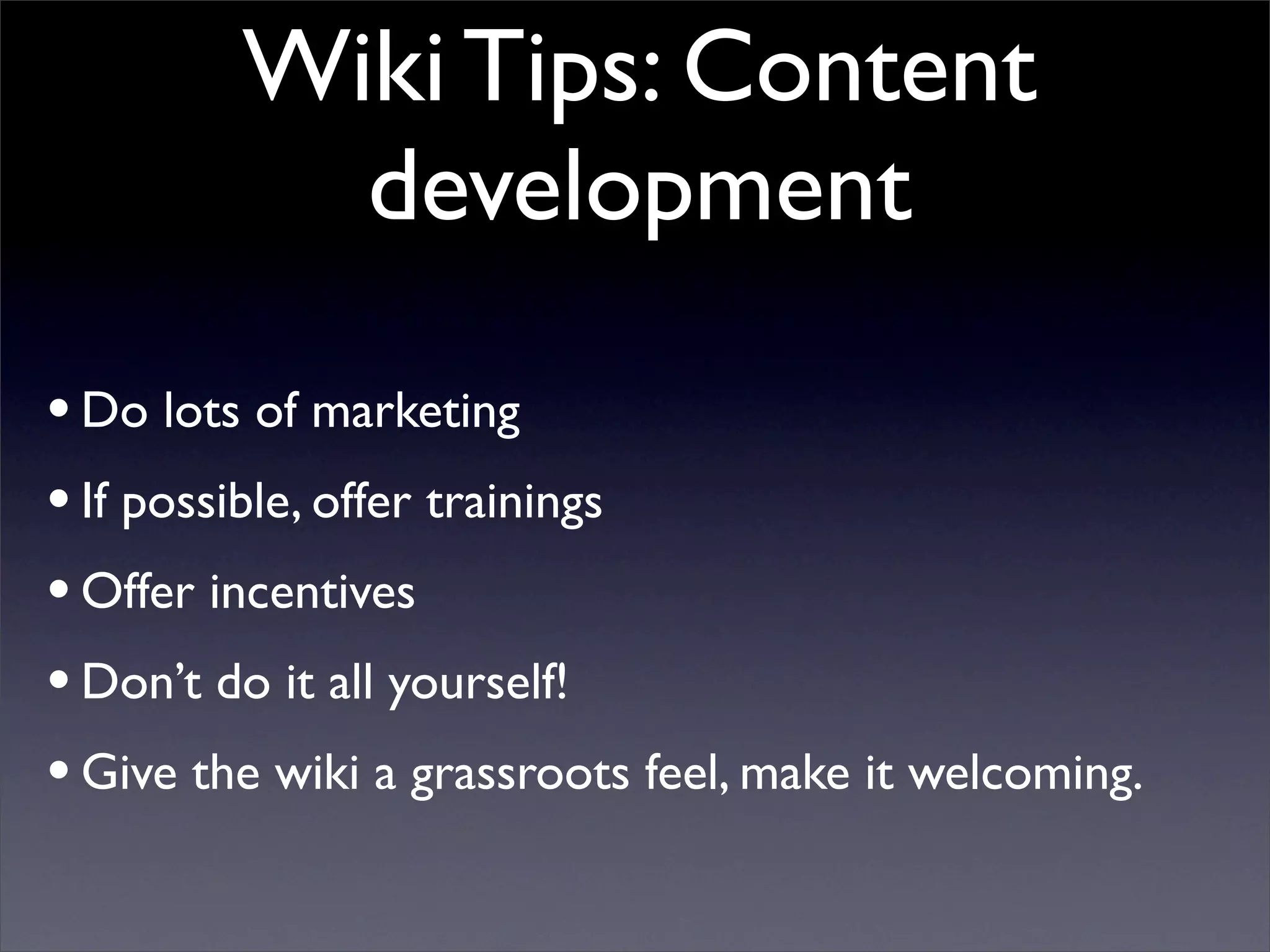 Building Collaborative Applications with Wikis
