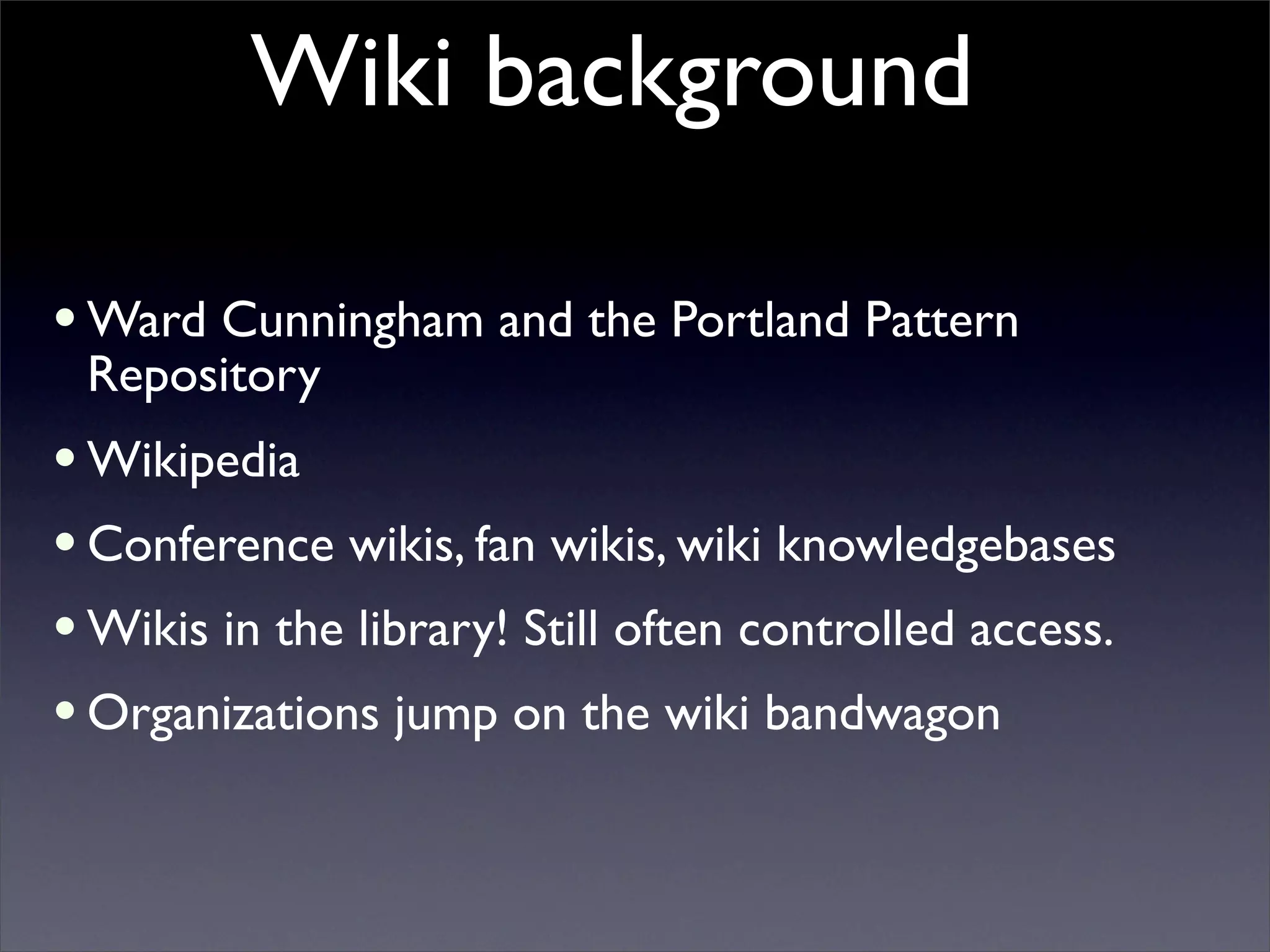Building Collaborative Applications with Wikis
