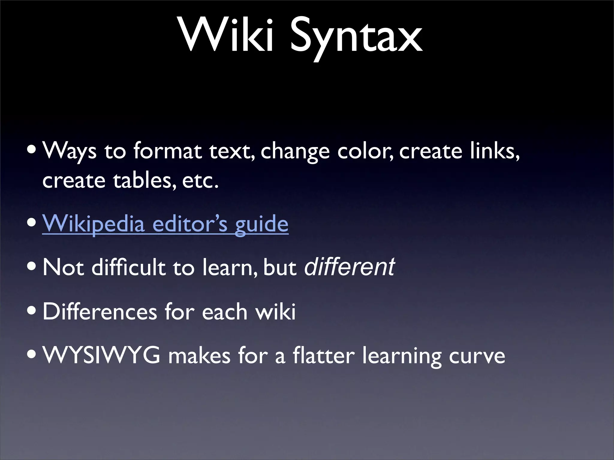 Building Collaborative Applications with Wikis