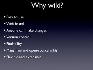 Building Collaborative Applications with Wikis