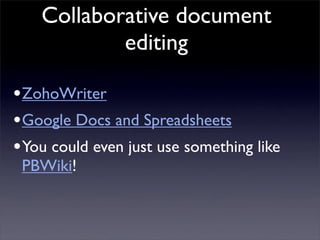 Building Collaborative Applications with Wikis