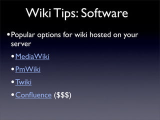 Building Collaborative Applications with Wikis