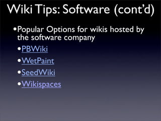 Building Collaborative Applications with Wikis