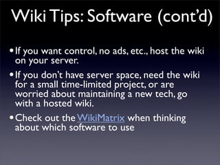 Building Collaborative Applications with Wikis