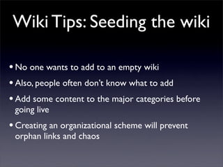 Building Collaborative Applications with Wikis