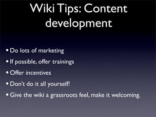Building Collaborative Applications with Wikis