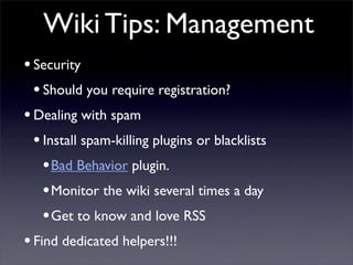 Building Collaborative Applications with Wikis