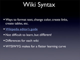 Building Collaborative Applications with Wikis