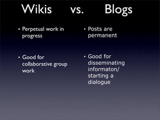 Building Collaborative Applications with Wikis