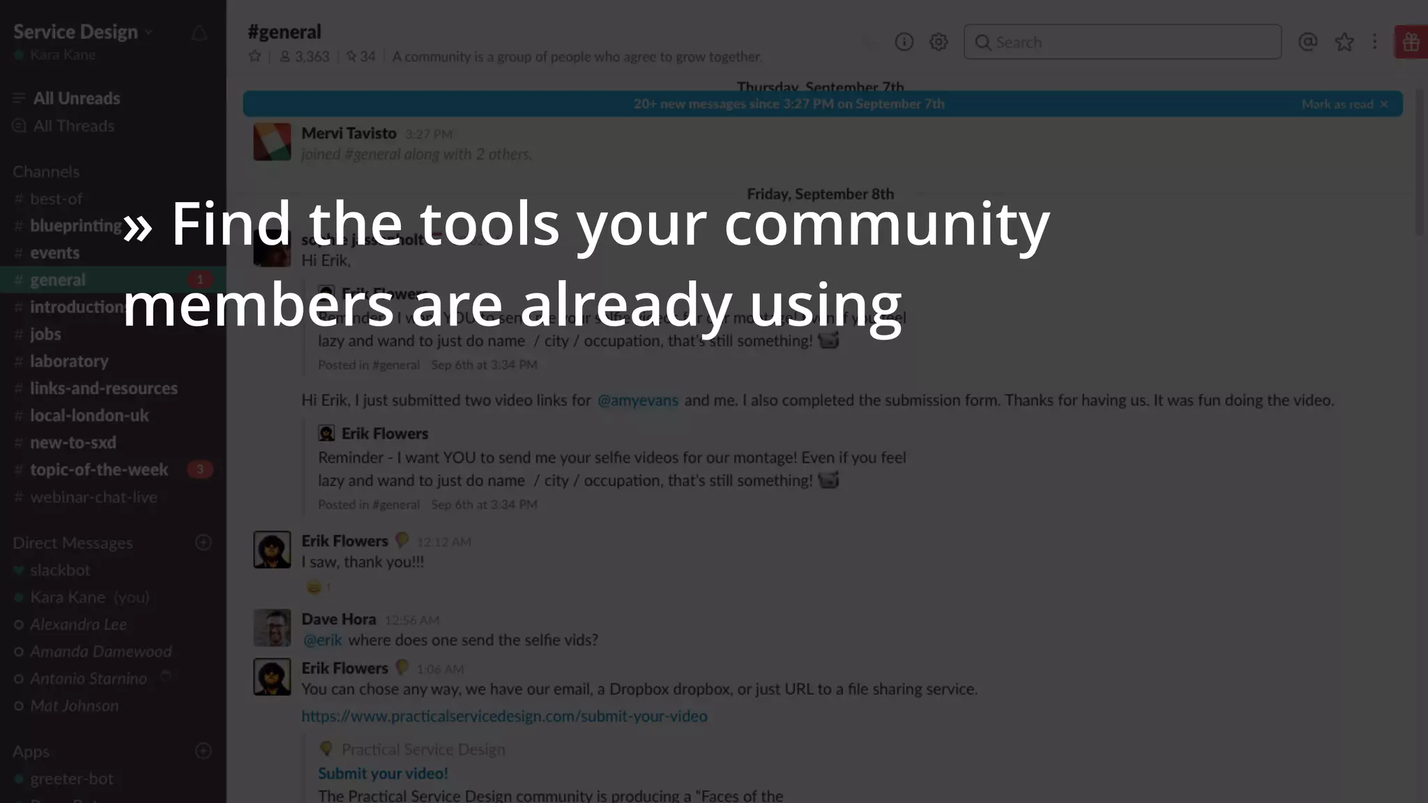 @karakane_kk
 
» Find the tools your community
members are already using 
 
 