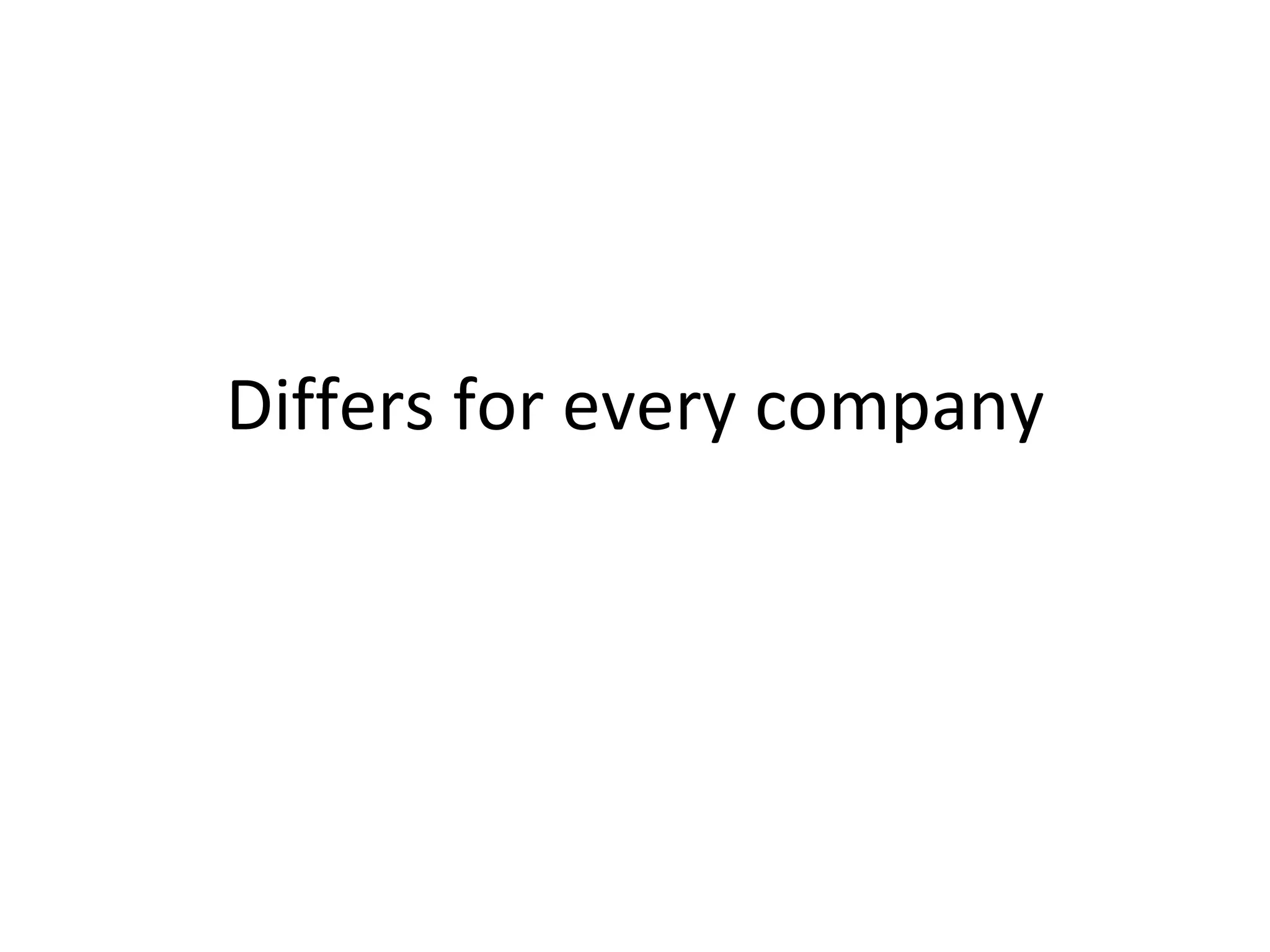 Differs for every company 
