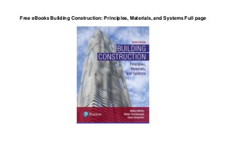 Free eBooks Building Construction: Principles, Materials, and Systems Full page
 