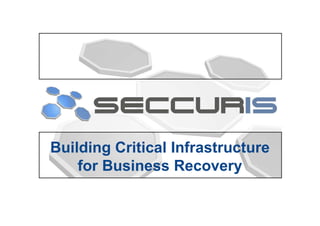 Building Critical Infrastructure
    for Business Recovery
 