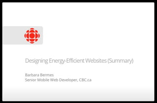 Building Energy-Efficient Websites
