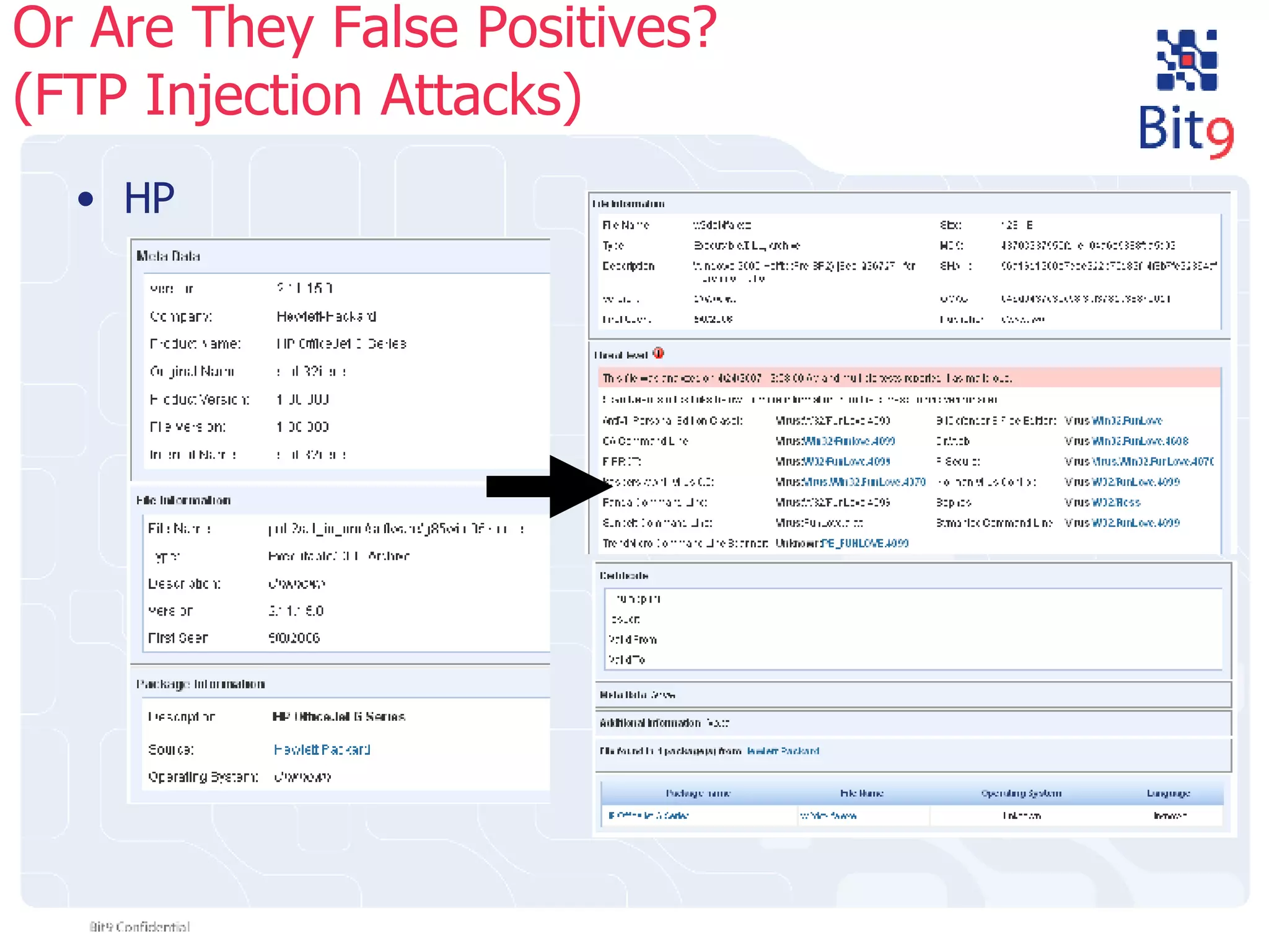 Or Are They False Positives? (FTP Injection Attacks) HP 