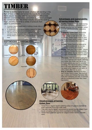 Timber Usage Building material assignment 1 | PDF