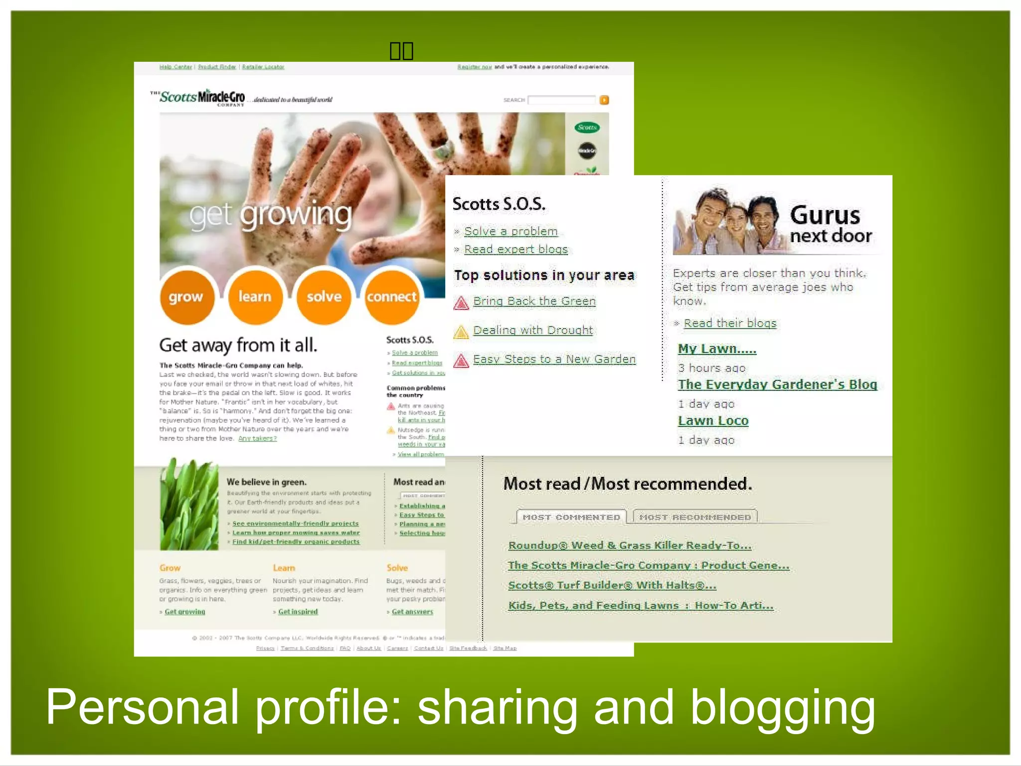 Personal profile: sharing and blogging  