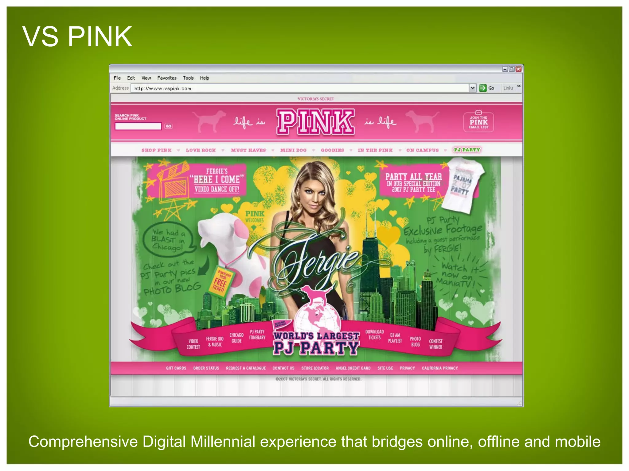VS PINK Comprehensive Digital Millennial experience that bridges online, offline and mobile 