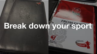 Break down your sport
 
