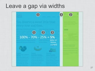 Leave a gap via widths




                         27
 