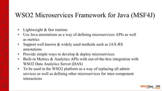 Building Services with WSO2 Microservices framework for Java and WSO2 ...