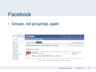 Facebook Groups, not groupings, again 