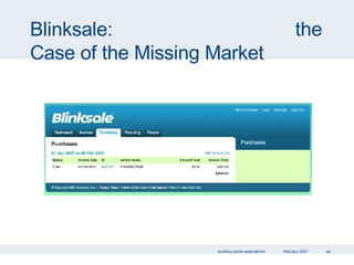 Blinksale:  the Case of the Missing Market 
