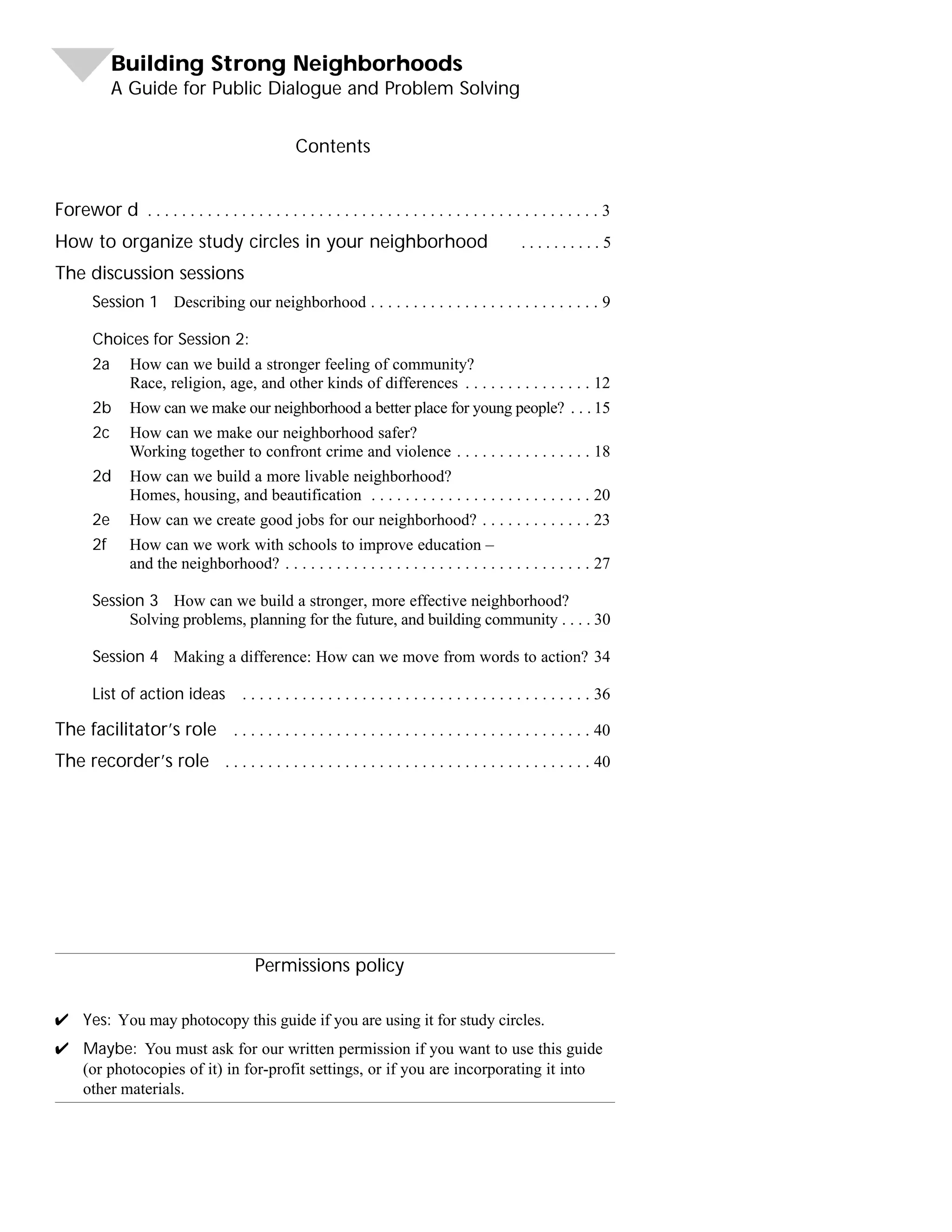 Building Strong Neighborhoods: A Study Guide for Public Dialogue and ...