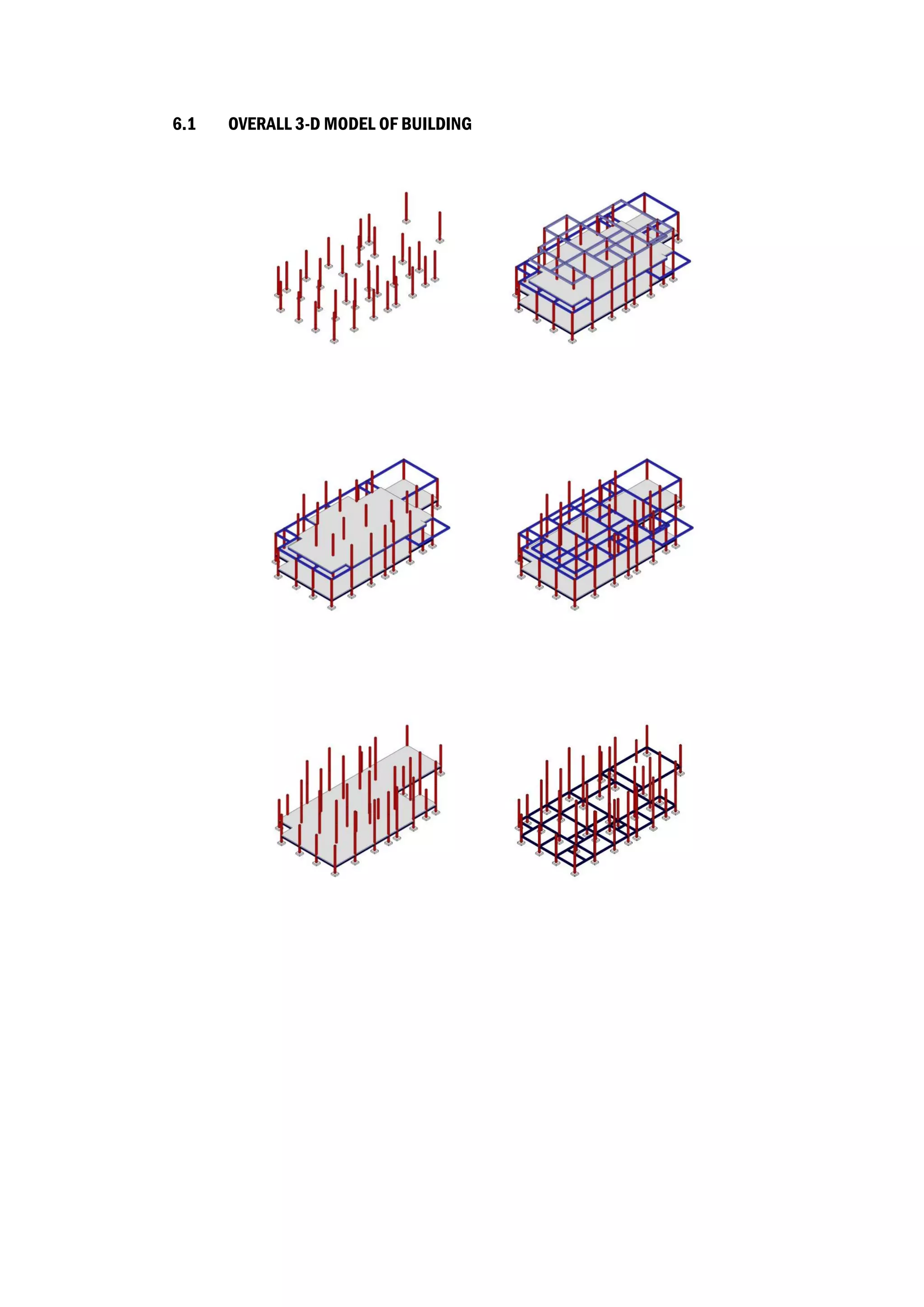 6.1 OVERALL 3-D MODEL OF BUILDING
 