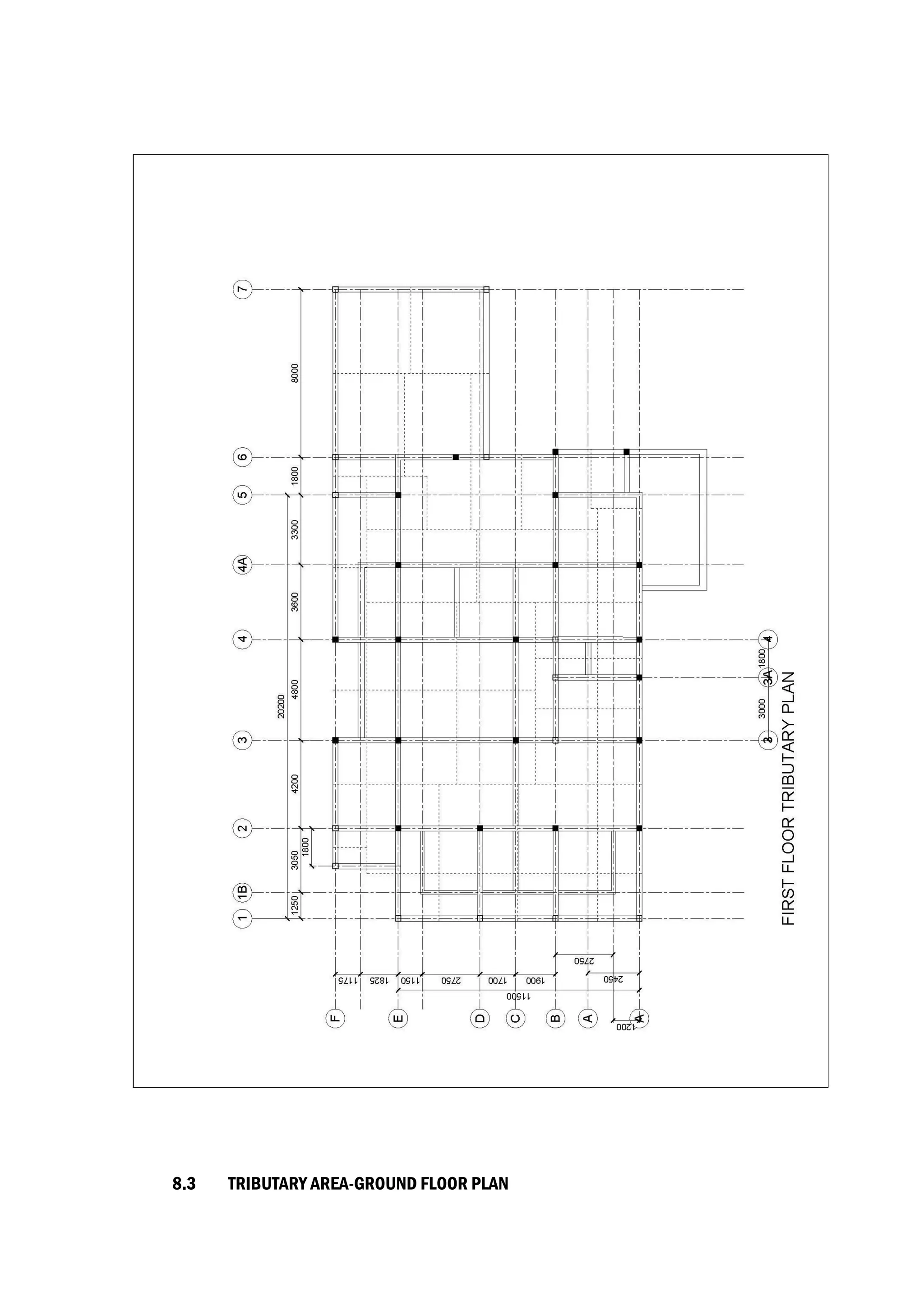 8.3 TRIBUTARY AREA-GROUND FLOOR PLAN
 