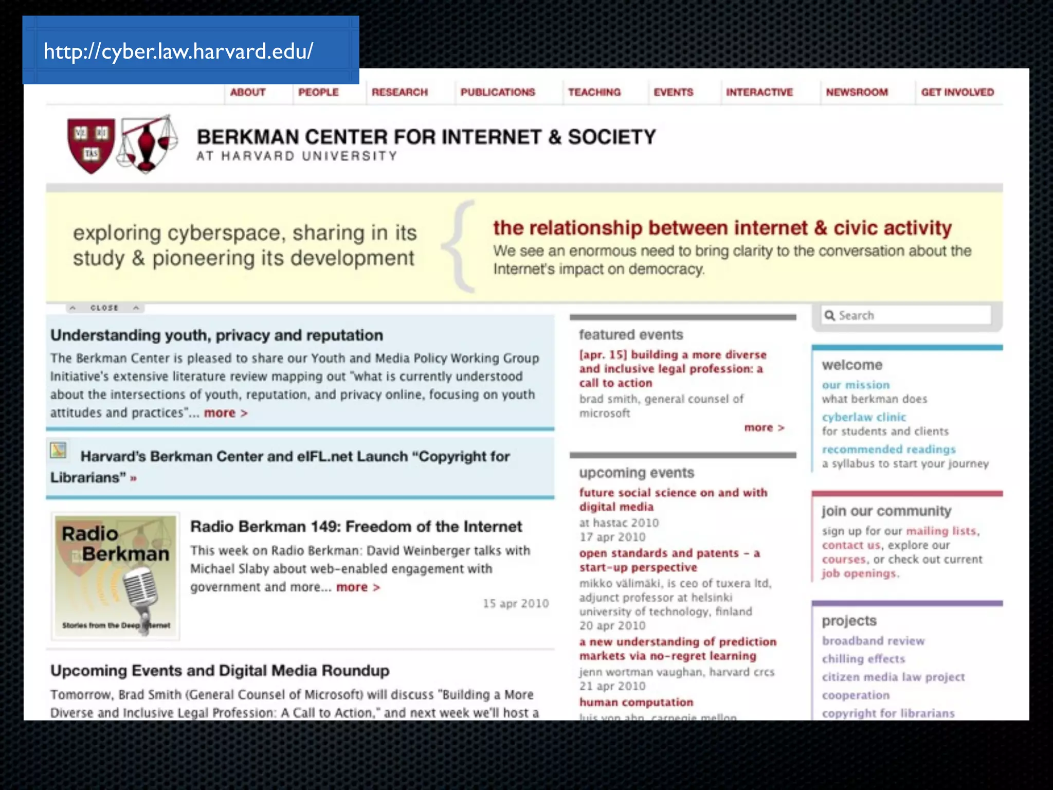 http://cyber.law.harvard.edu/
 