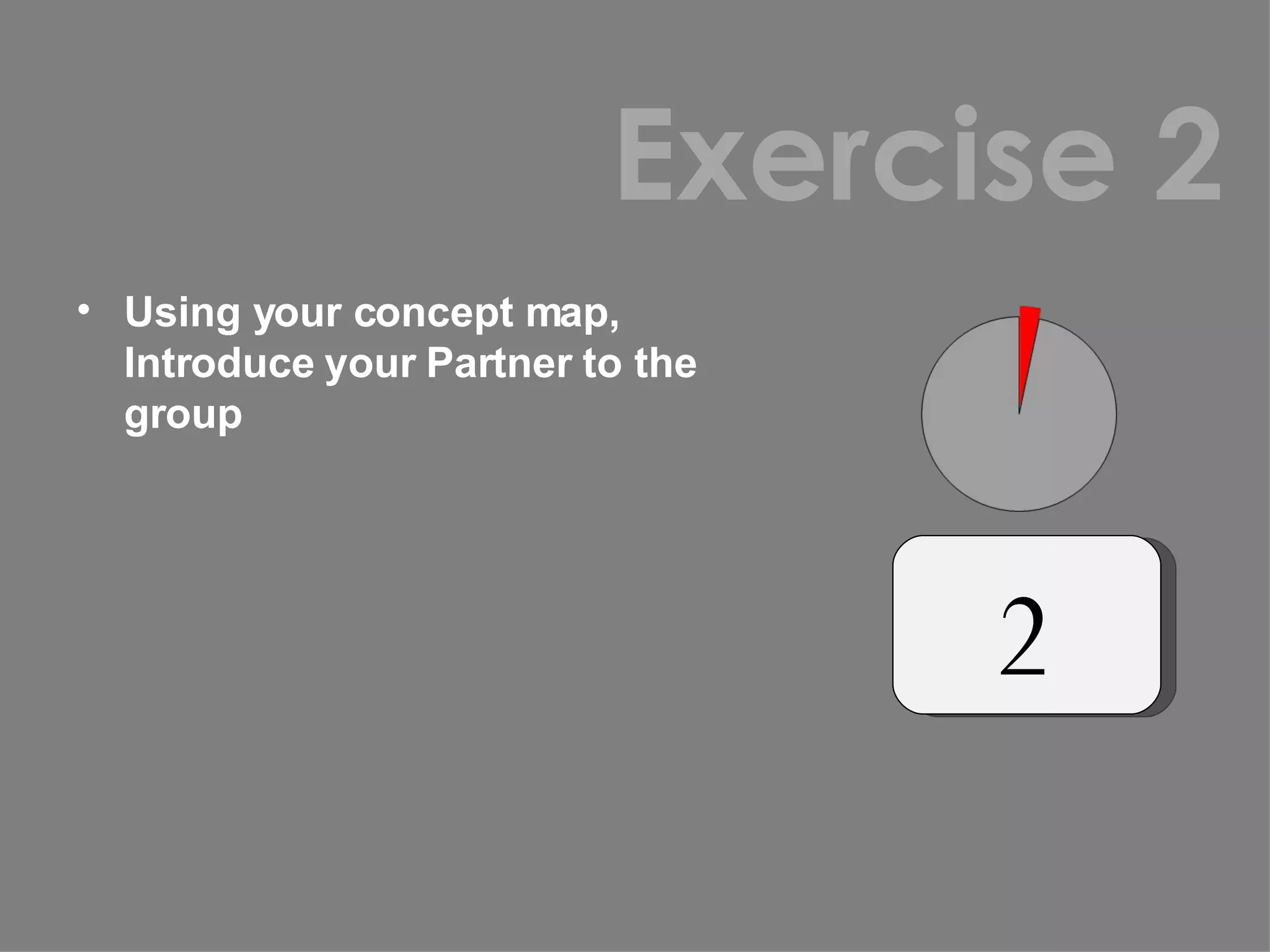 Using your concept map, Introduce your Partner to the group Exercise 2 2 