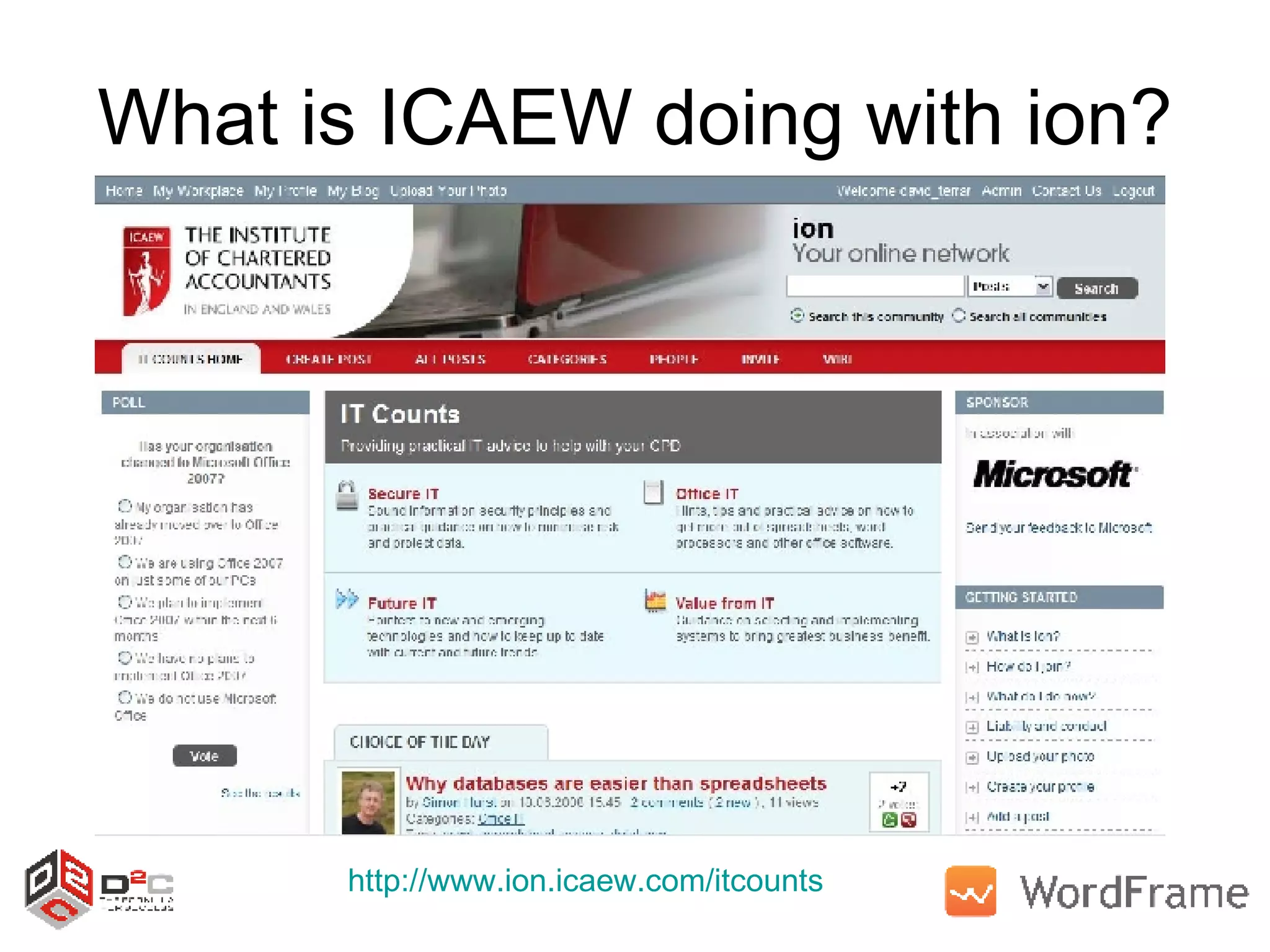 What is ICAEW doing with ion? http://www.ion.icaew.com/itcounts   