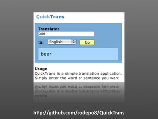 hJp://github.com/codepo8/QuickTrans
 