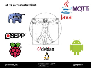 @braintree_dev @jeffprestes
IoT RC Car Technology Stack
 