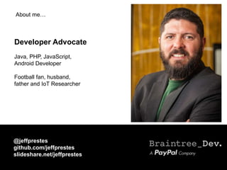 About me…
@jeffprestes
github.com/jeffprestes
slideshare.net/jeffprestes
Developer Advocate
Java, PHP, JavaScript,
Android Developer
Football fan, husband,
father and IoT Researcher
 