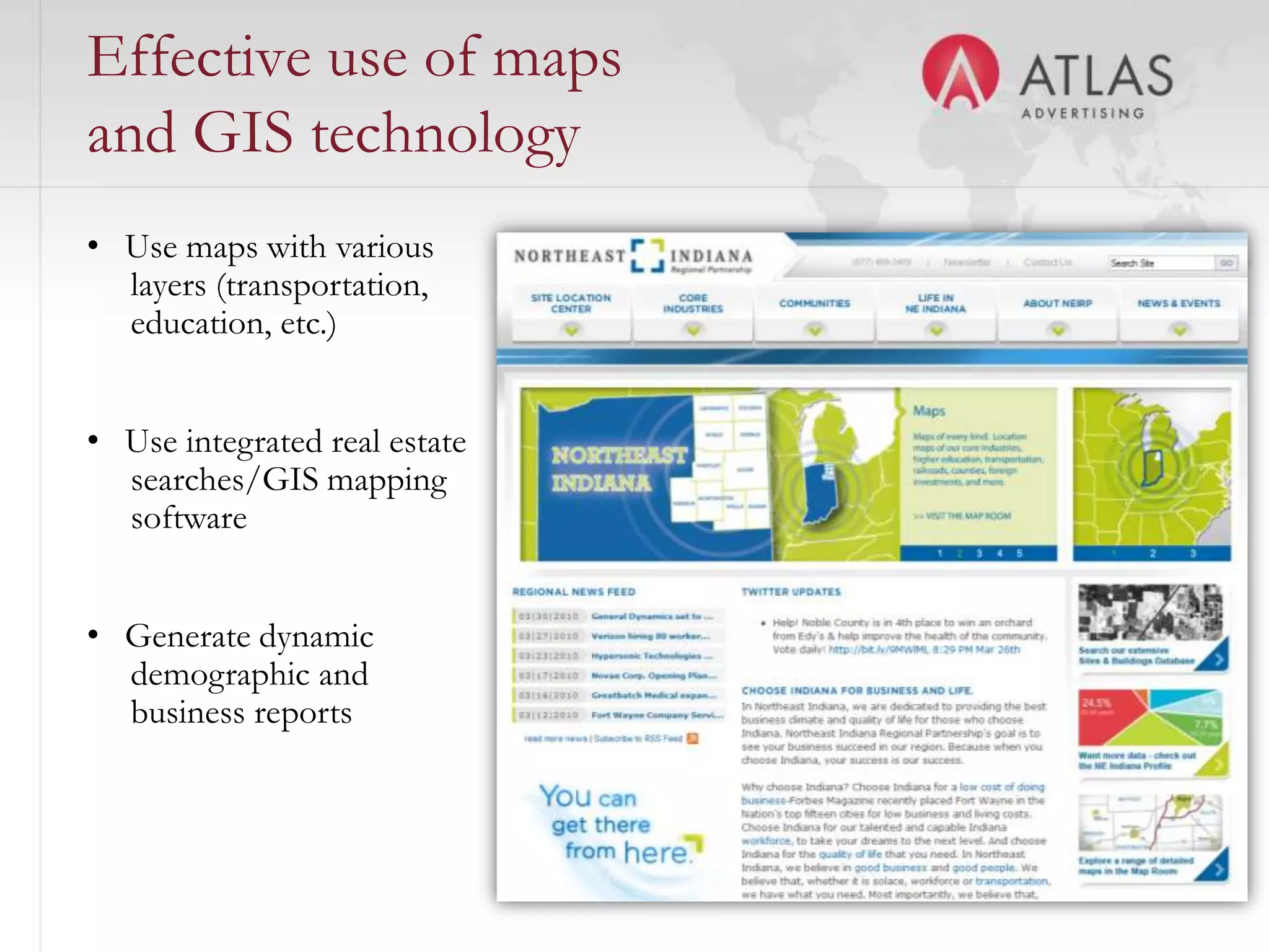 Clarity of navigationA prospect-specific     section placed prominently 