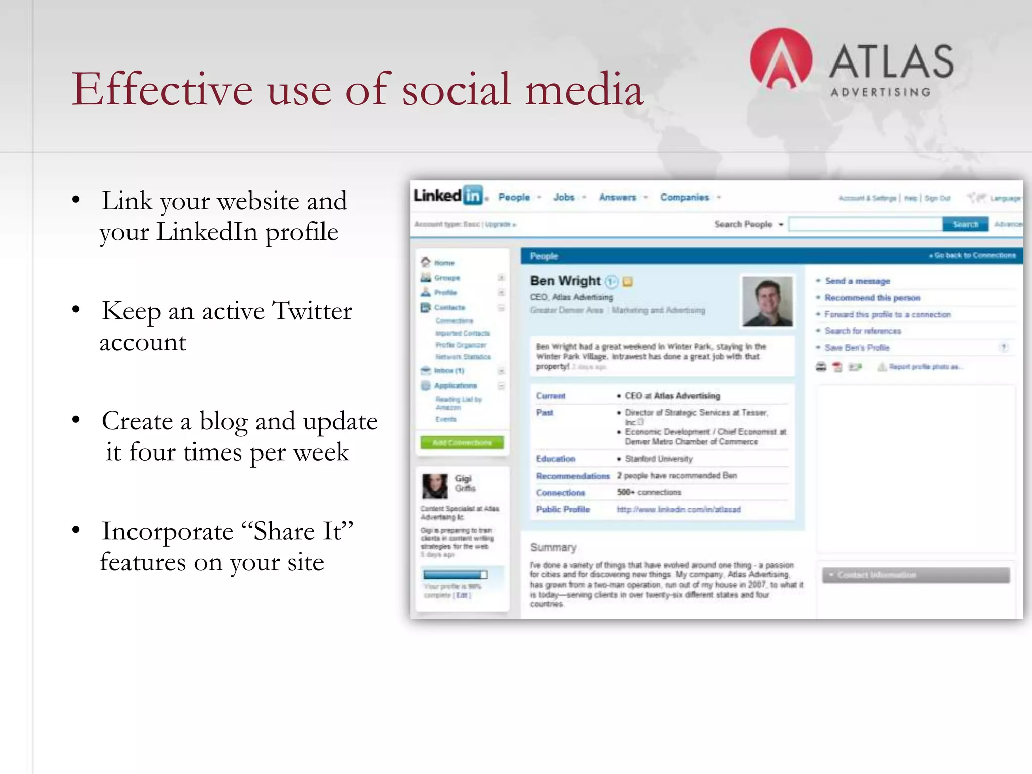 Keeping all valuable     content three clicks or less       from the homepageTop 10 pages requested nationally on ED websitesAbout Us (about the organization) Programs (that the organization offers) Data CenterNews Relocate and ExpandFind Property Site Selection Services Workforce Data and Information Database of Companies or Largest Employers Maps of the Area
