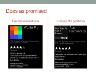 Does as promised
  Example of a bad intro   Example of a good intro
 