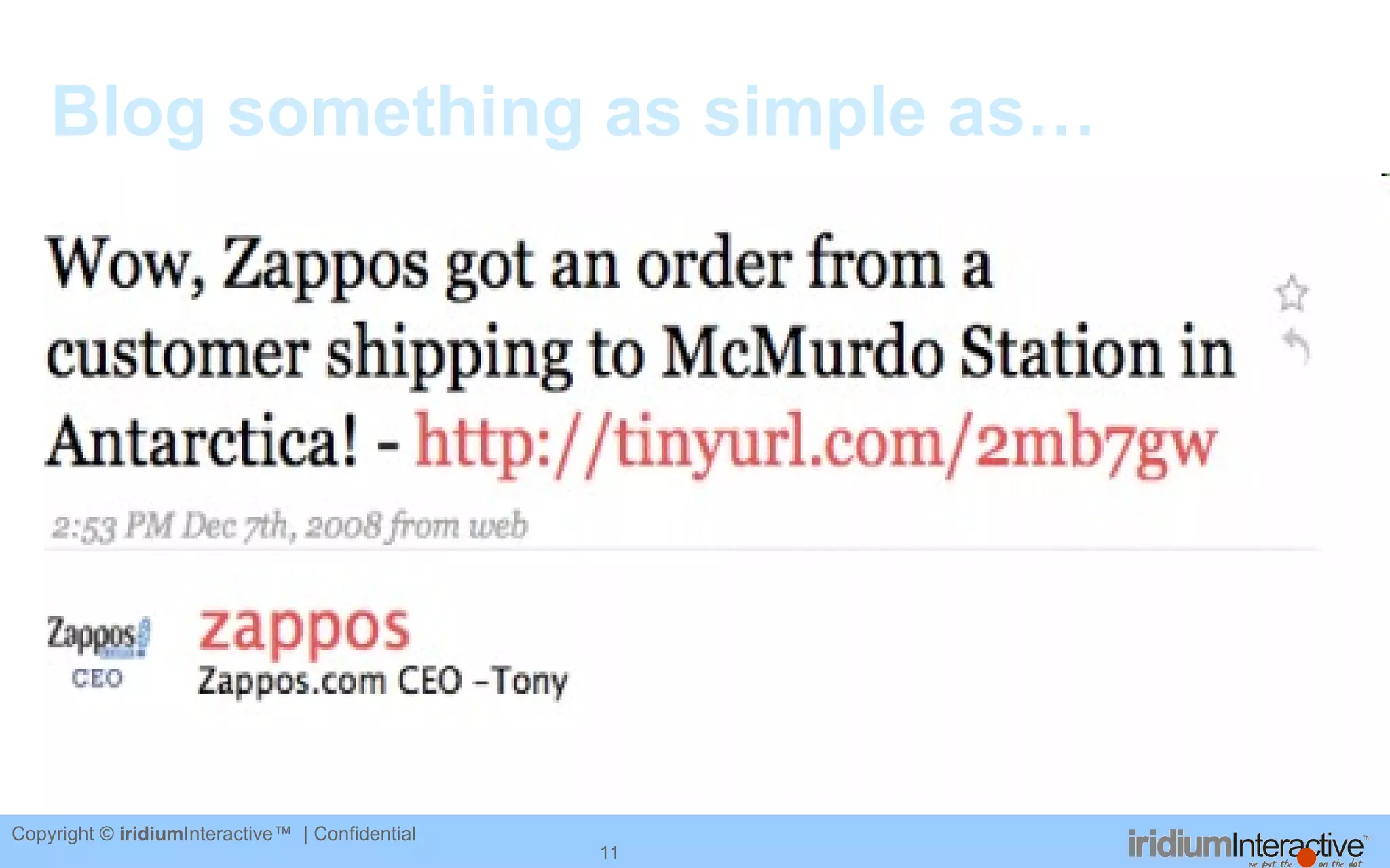 Blog something as simple as… 