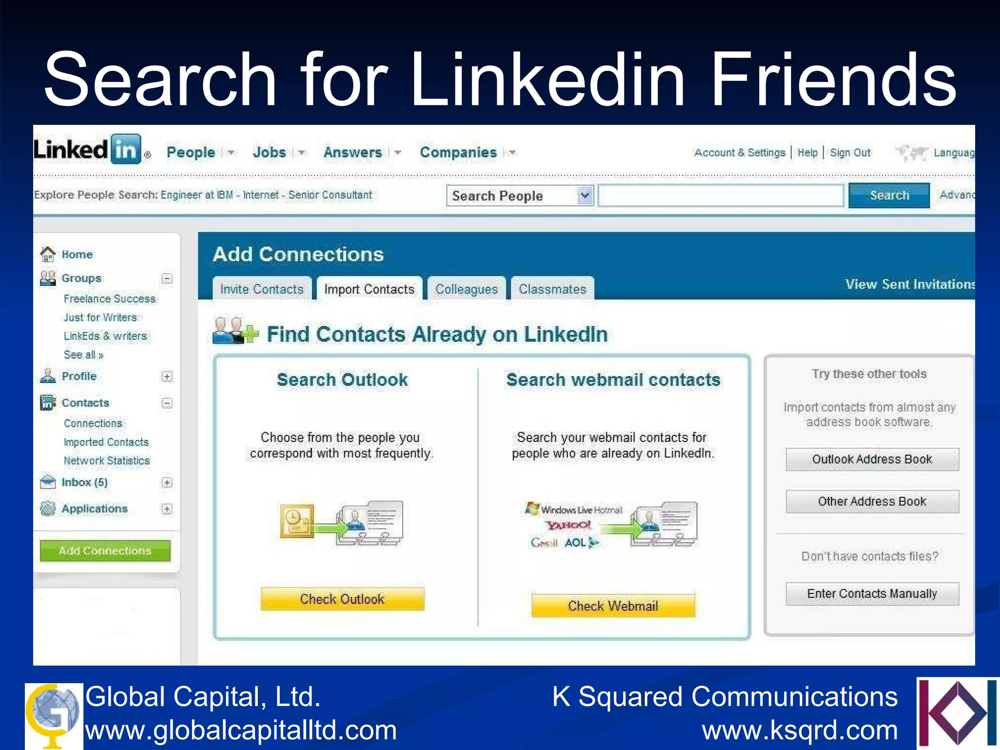 Search for Linkedin Friends 