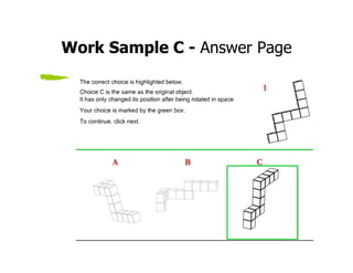 Work Sample C - Answer Page
 