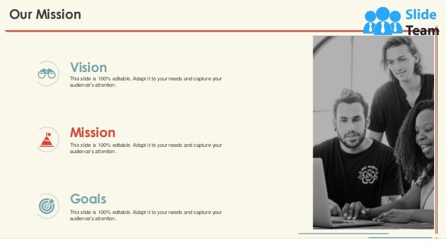 Our Mission
18
Vision
This slide is 100% editable. Adapt it to your needs and capture your
audience's attention.
Mission
This slide is 100% editable. Adapt it to your needs and capture your
audience's attention.
Goals
This slide is 100% editable. Adapt it to your needs and capture your
audience's attention.
 