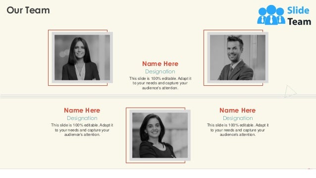 Our Team
20
This slide is 100% editable. Adapt it
to your needs and capture your
audience's attention.
Name Here
Designation
This slide is 100% editable. Adapt it
to your needs and capture your
audience's attention.
Name Here
Designation
This slide is 100% editable. Adapt it
to your needs and capture your
audience's attention.
Name Here
Designation
 