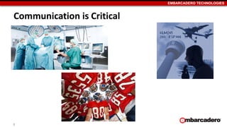 EMBARCADERO TECHNOLOGIES
Communication is Critical
8
 